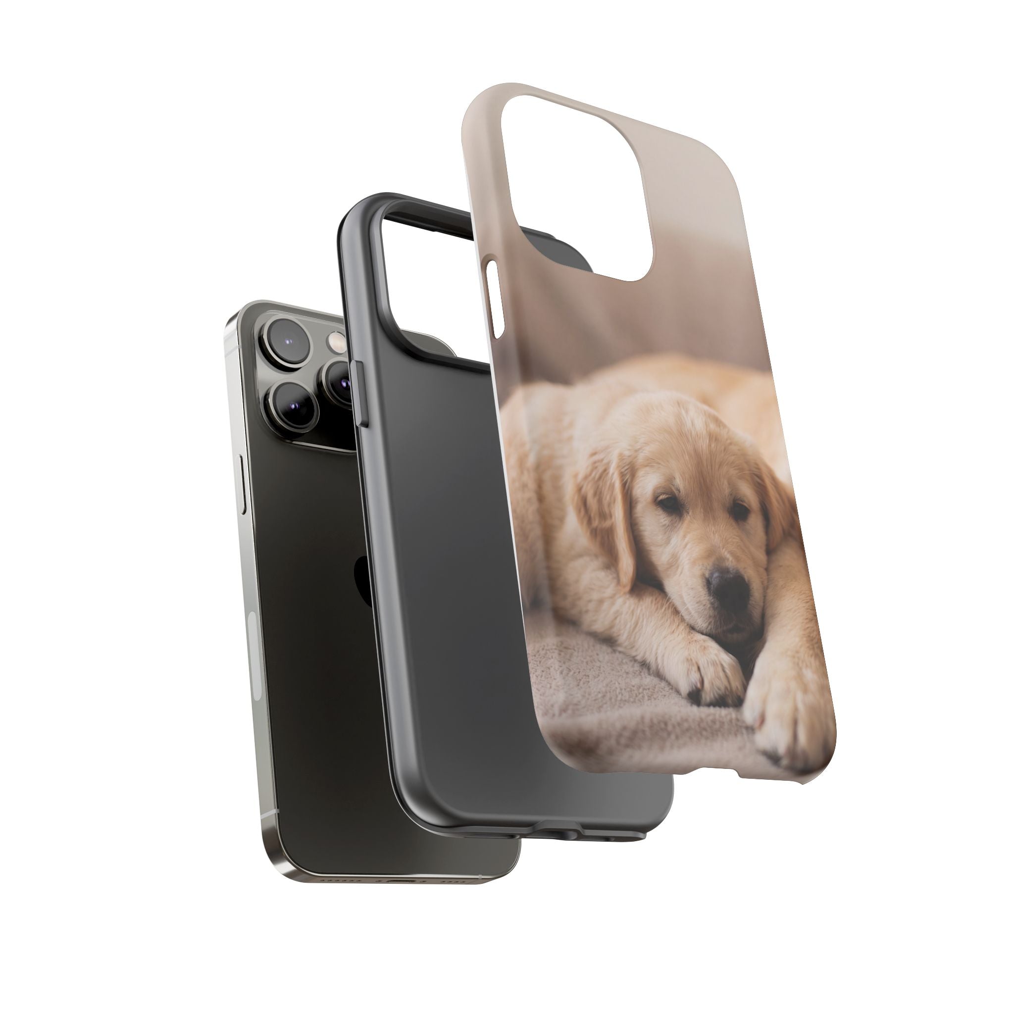 Sleepy Golden Retriever Puppy Phone Case | Cozy Cuddly Puppy Portrait | Samsung & iPhone