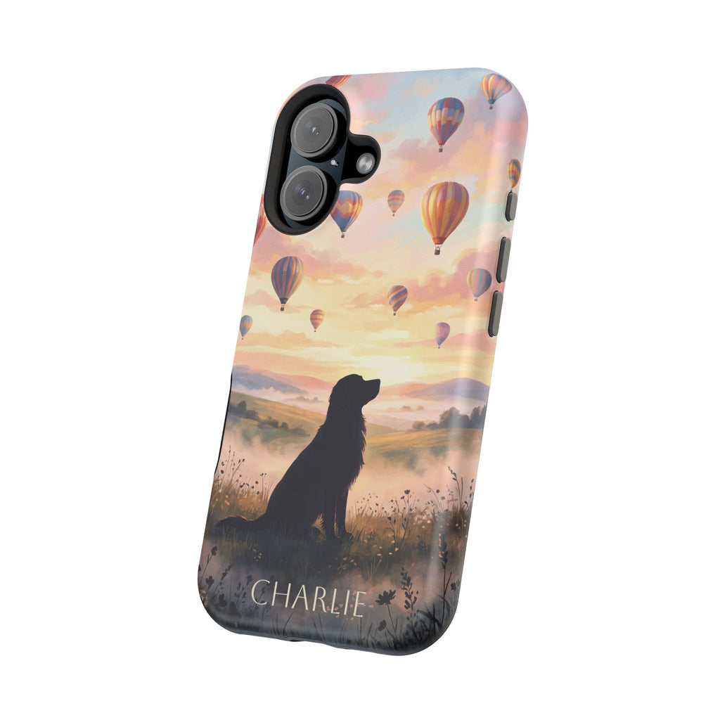 Personalized Golden Retriever Hot Air Balloon Phone Case — Wireless Charging Cover