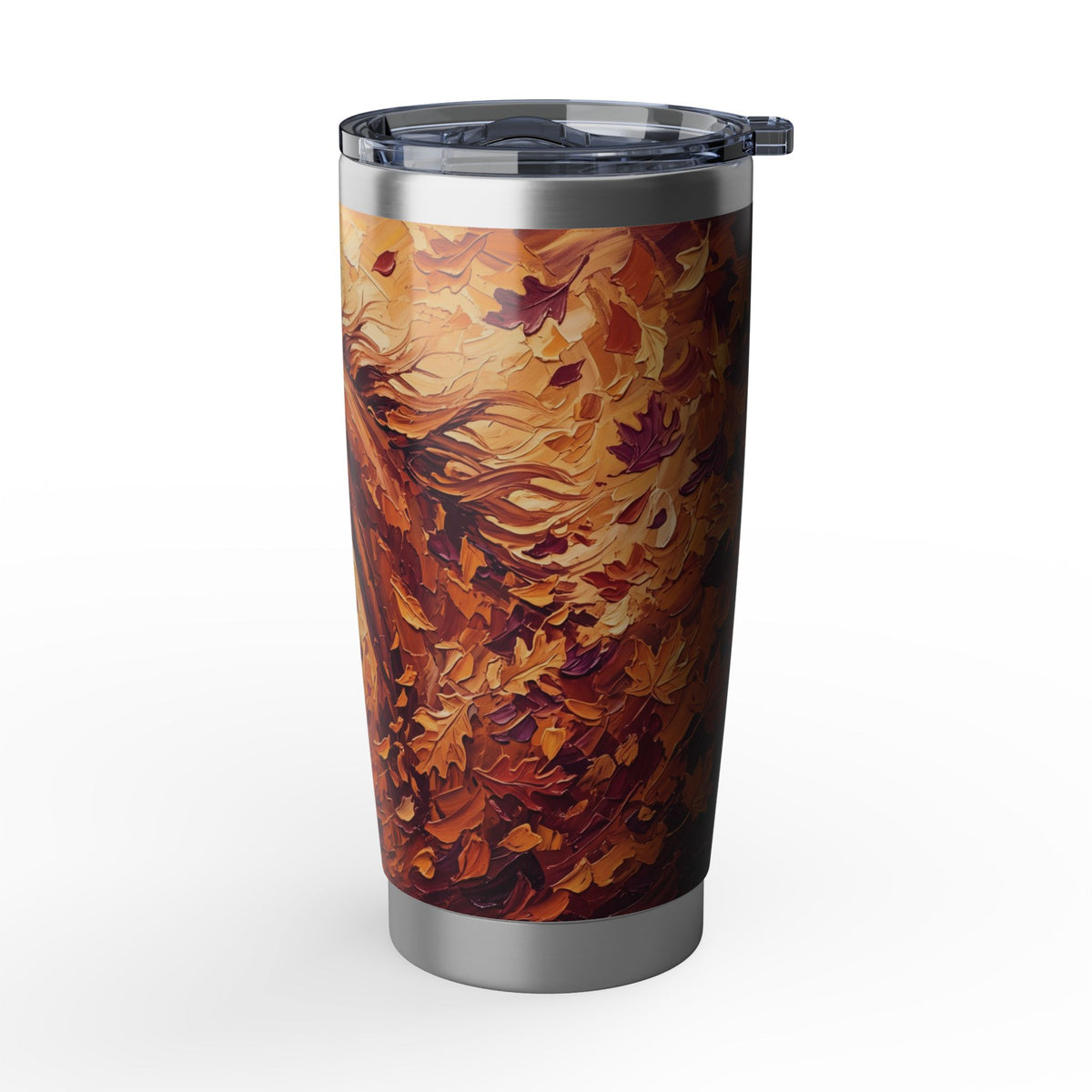 Horse Tumbler | Autumn Leaves Art — 20 oz Stainless Travel Mug