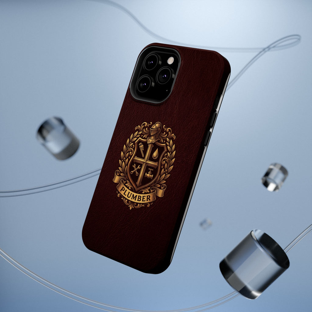 Plumber Crest Phone Case — Heraldic Shield Design Wireless Charging Cover