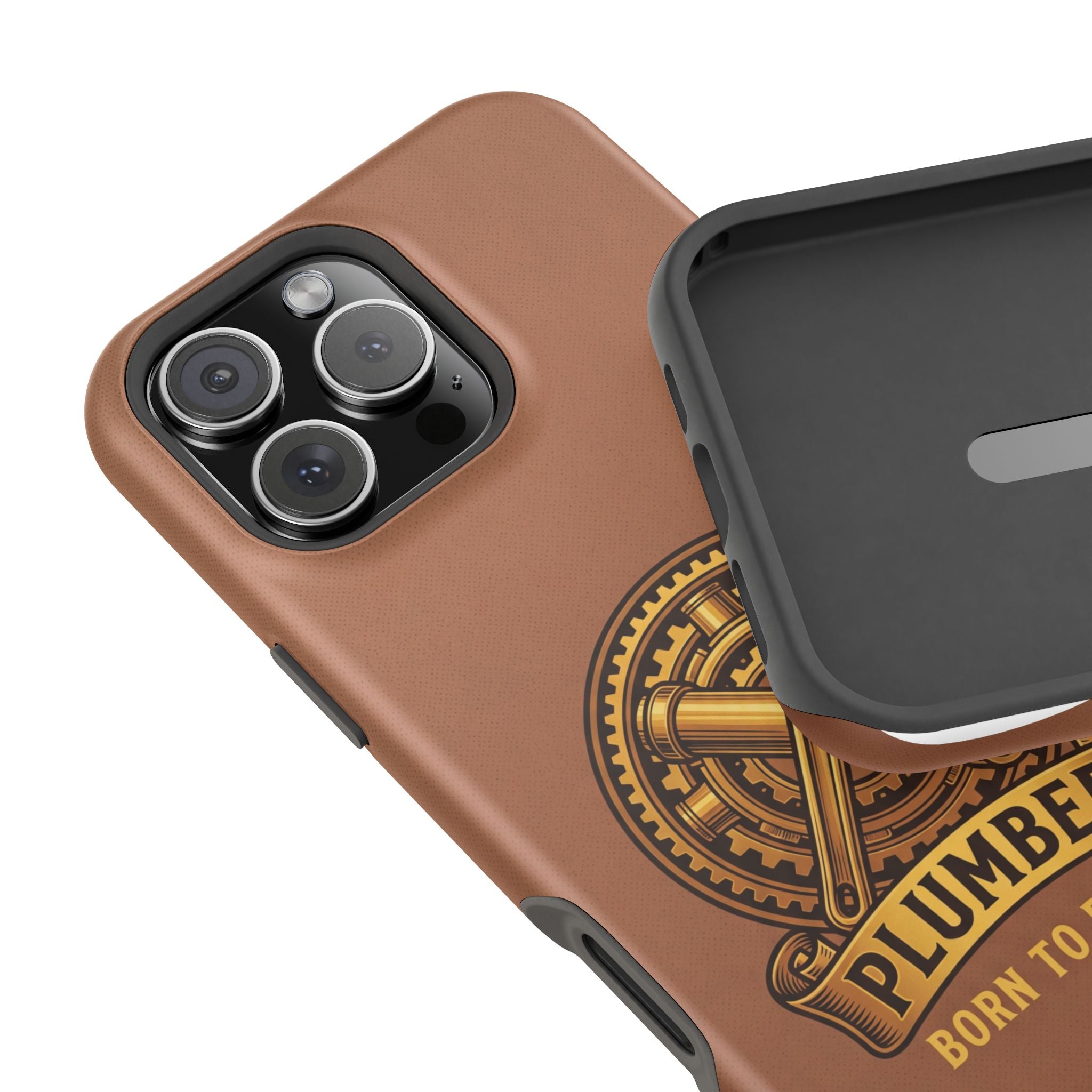 Plumber Born to Build Phone Case — Badge Wireless Charging Cover