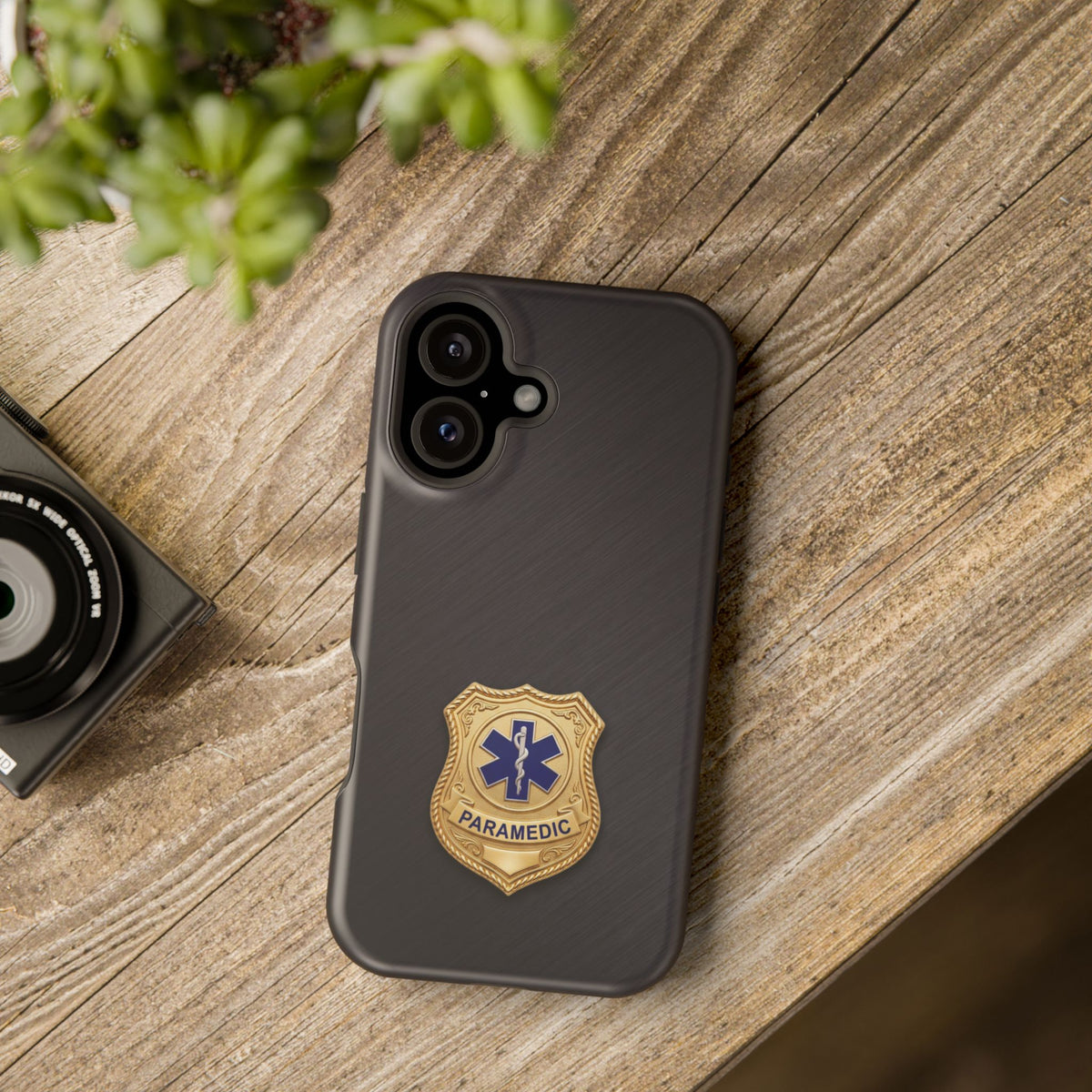 Gold Paramedic Badge Phone Case — Magnetic Wireless Charging Cover
