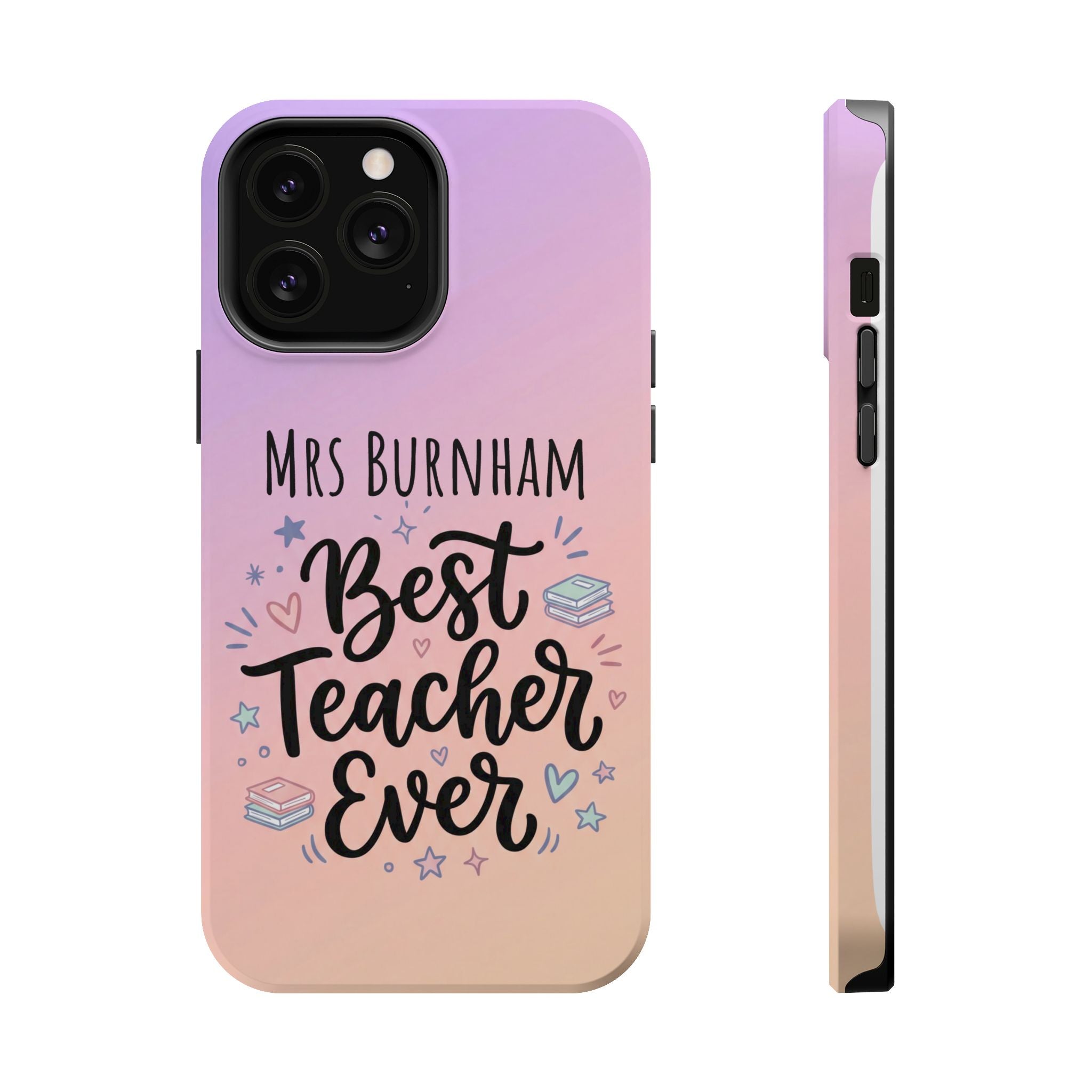 Best Teacher Ever Personalized Phone Case — Wireless Charging Cover
