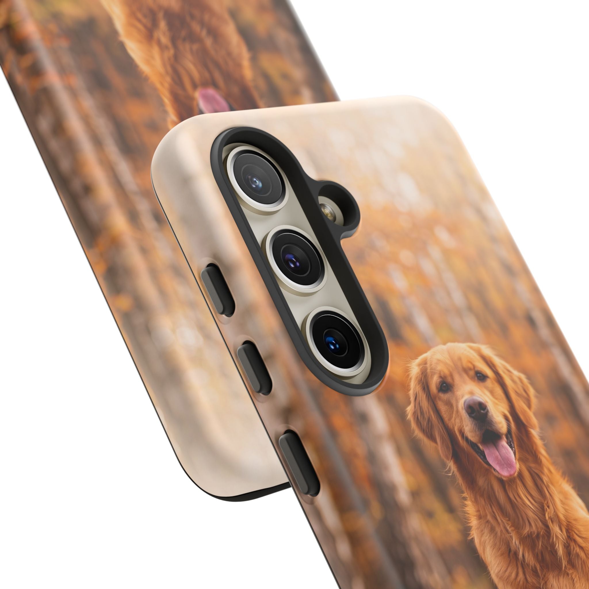Golden Retriever Autumn Forest Phone Case | Happy Dog in Fall Foliage | Samsung & iPhone