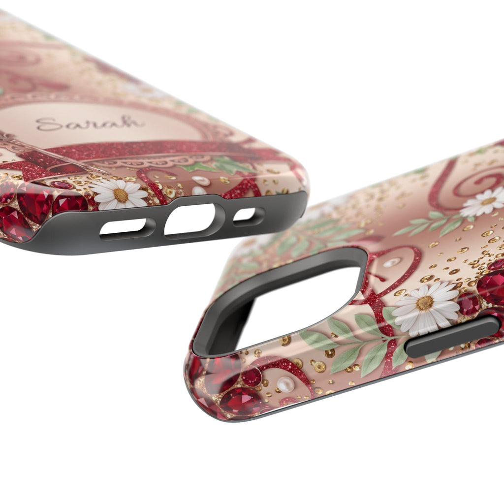 Personalized Vintage Floral Teacher Phone Case — Wireless Charging Cover