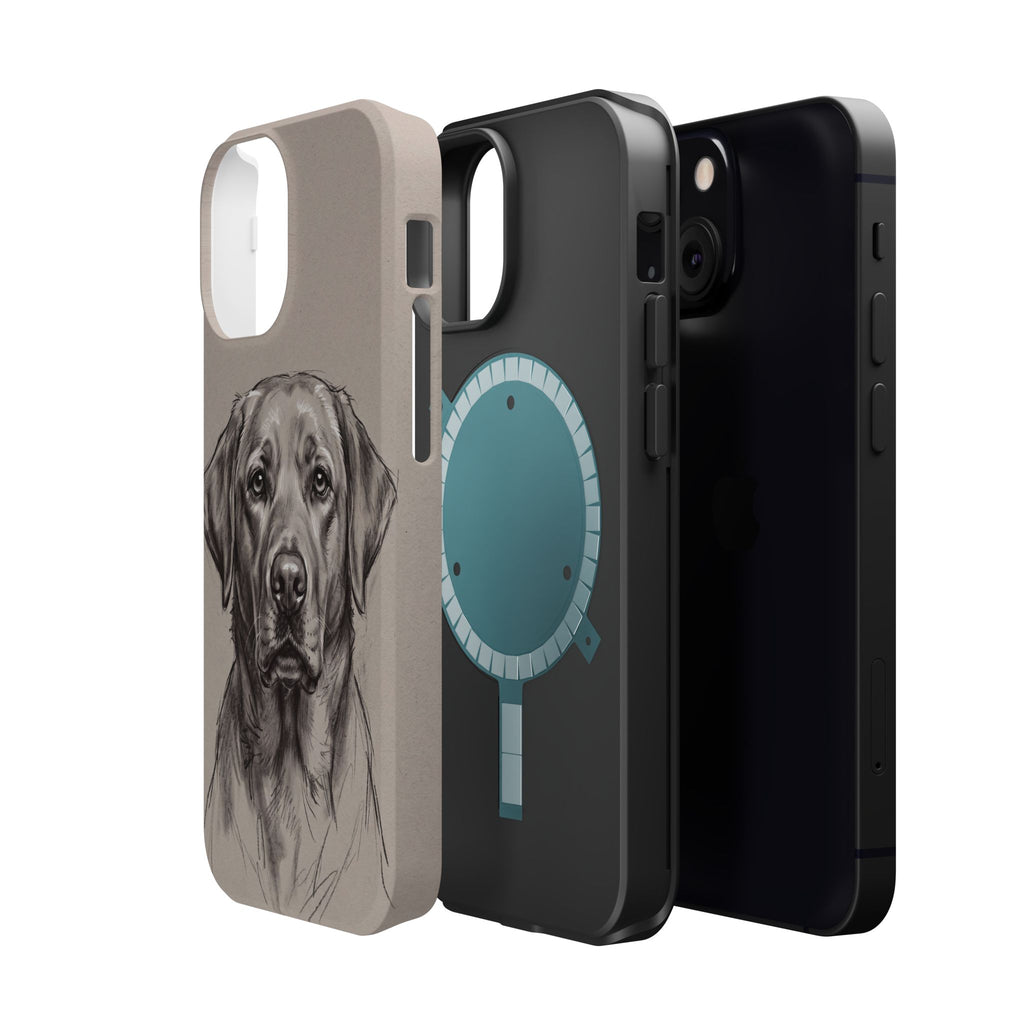 Charcoal Sketch Labrador Phone Case — Tough Magnetic Case with Wireless Charging