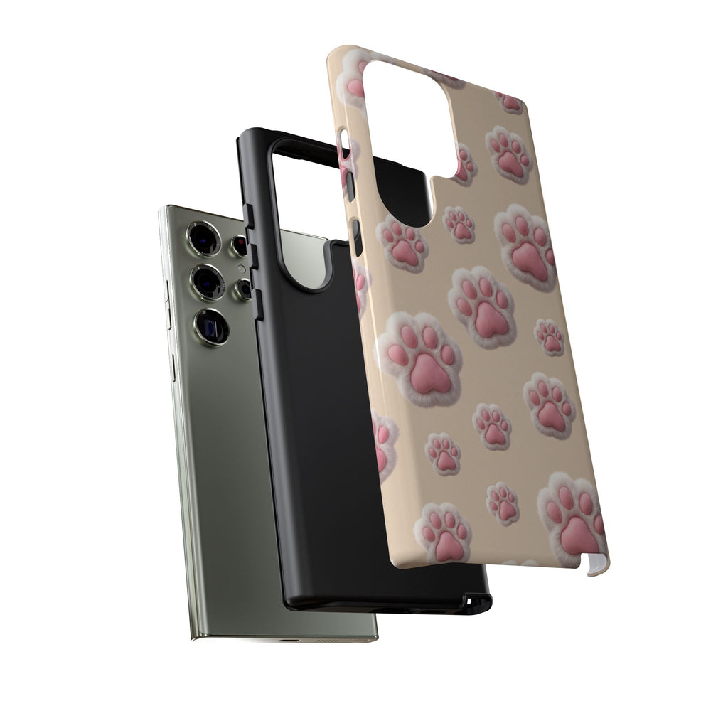 Golden Retriever Paw Print Phone Case | Cute Pink Paw Pattern for Dog Lovers | iPhone & Samsung