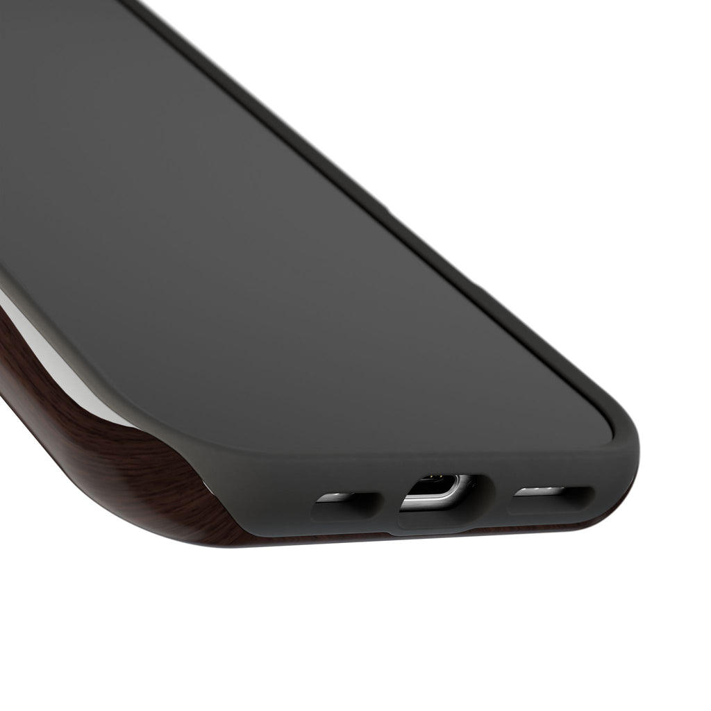 Gold EMS Laurel Badge Wood Phone Case — Magnetic Wireless Charging Cover