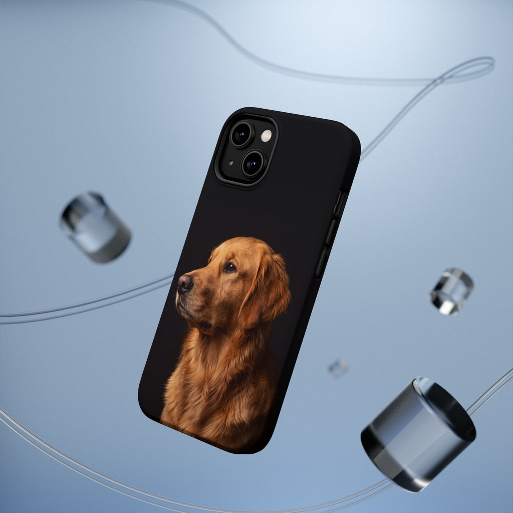 Golden Retriever Portrait Phone Case — Impact-Resistant Wireless Charging Cover