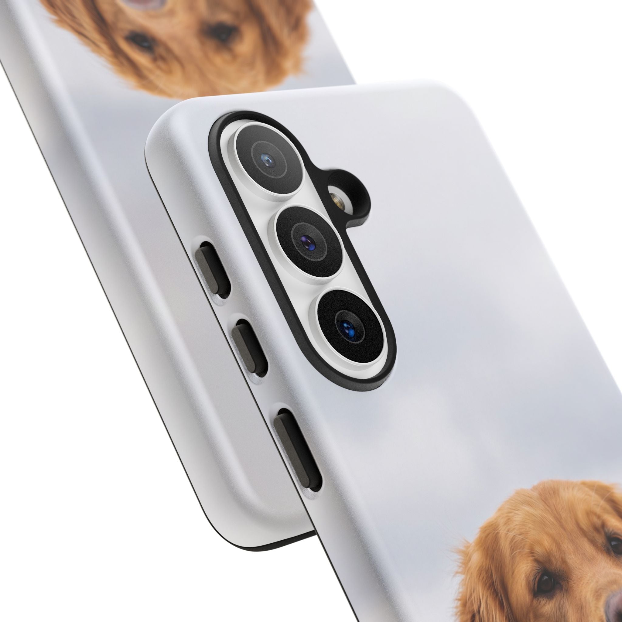 Golden Retriever Portrait Phone Case | Happy Dog Photo on Soft Sky Background | Samsung & iPhone