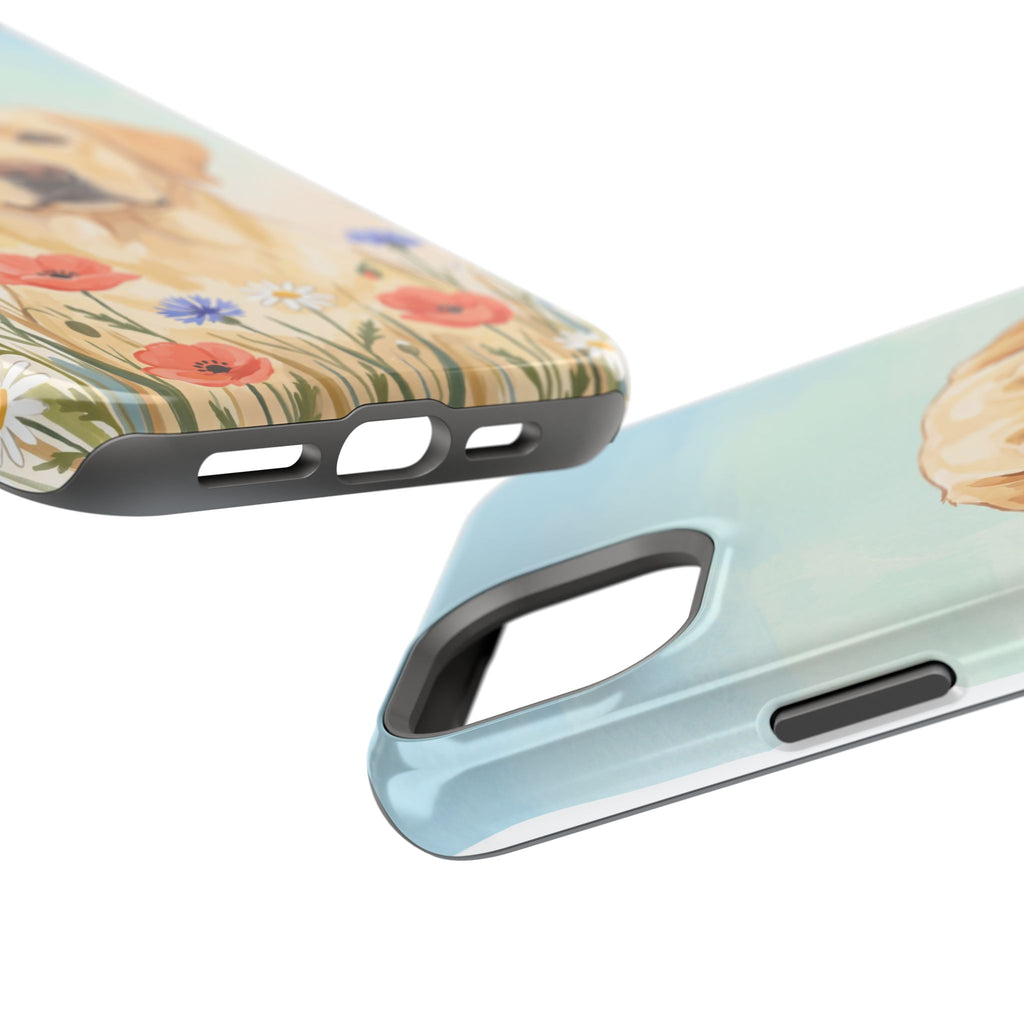 Labrador Wildflower Painting Phone Case — Tough Magnetic Case with Wireless Charging