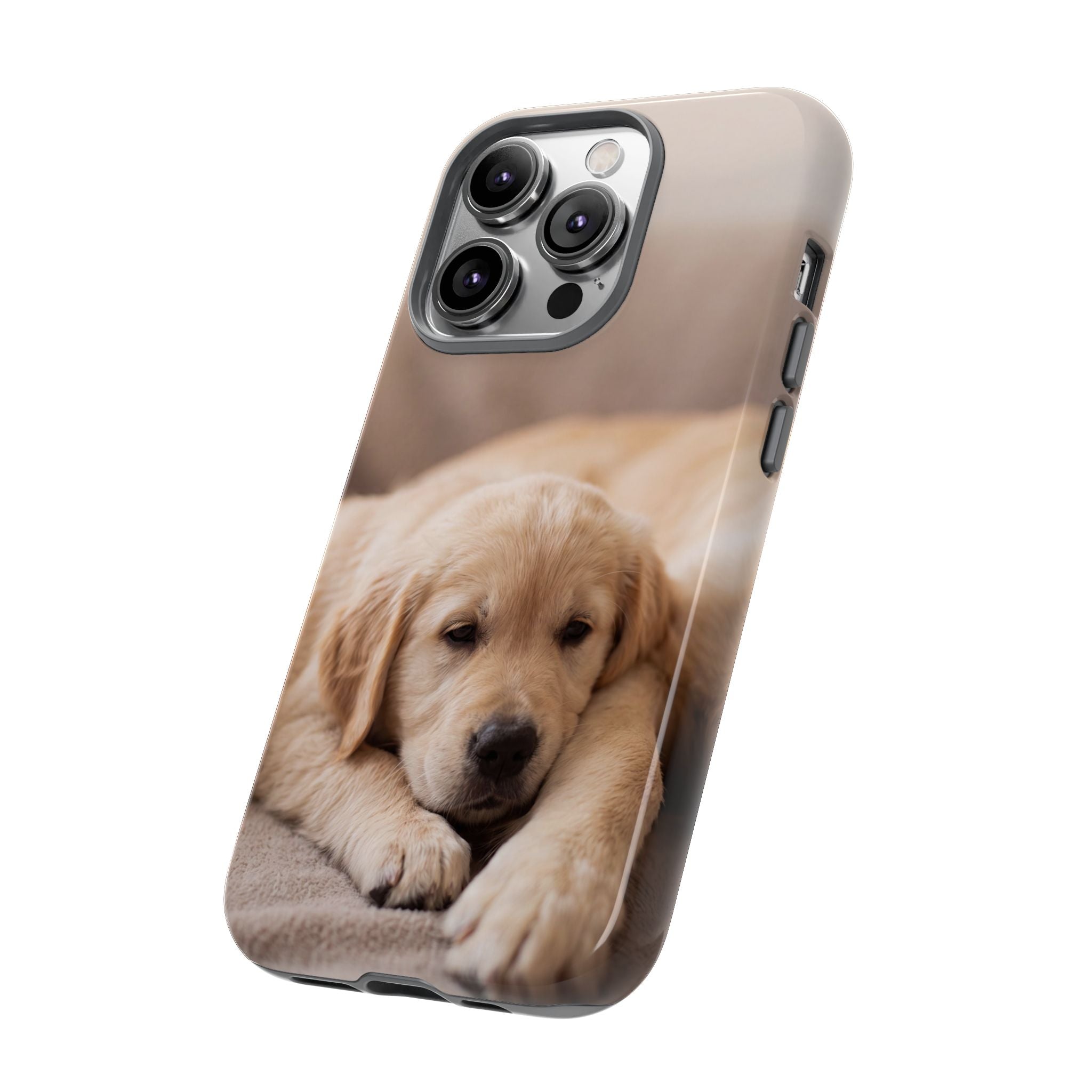 Sleepy Golden Retriever Puppy Phone Case | Cozy Cuddly Puppy Portrait | Samsung & iPhone