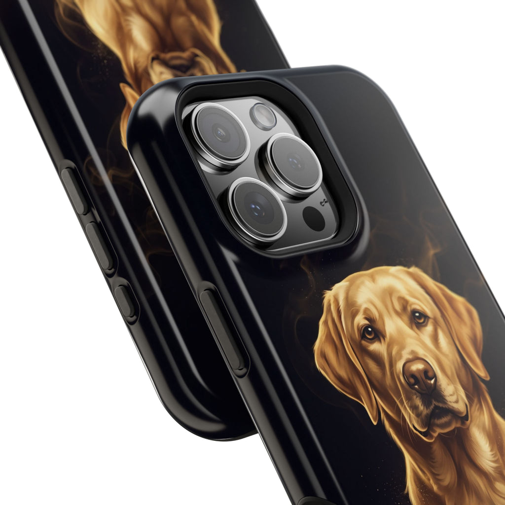 Personalized Gold Smoke Labrador Phone Case — Tough Magnetic Case with Wireless Charging
