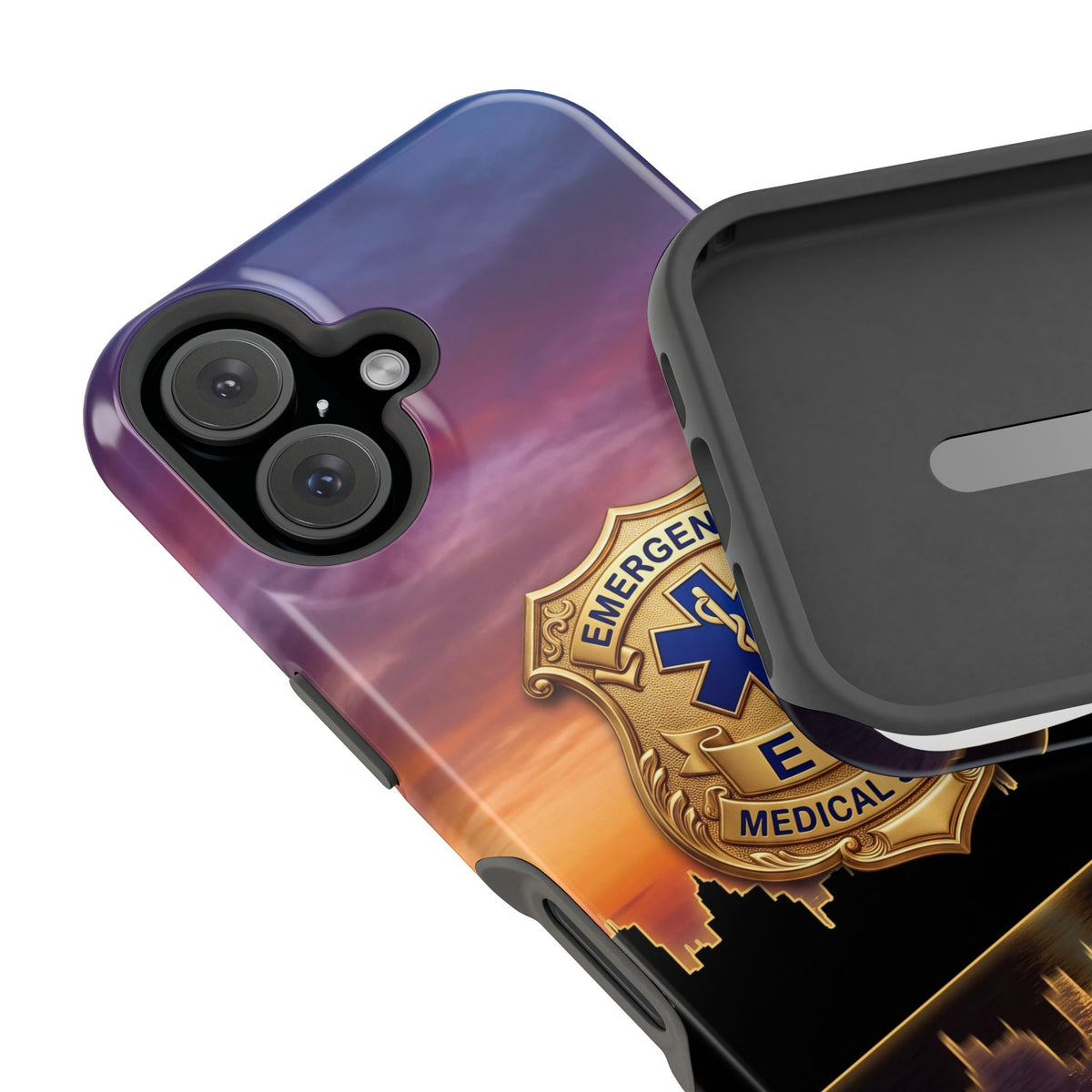 EMS Badge Sunset Skyline Phone Case — Magnetic Wireless Charging Cover