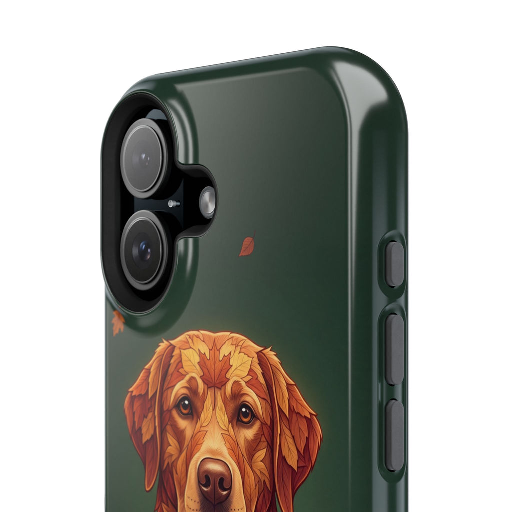 Autumn Leaves Labrador Phone Case — Tough Magnetic Case with Wireless Charging
