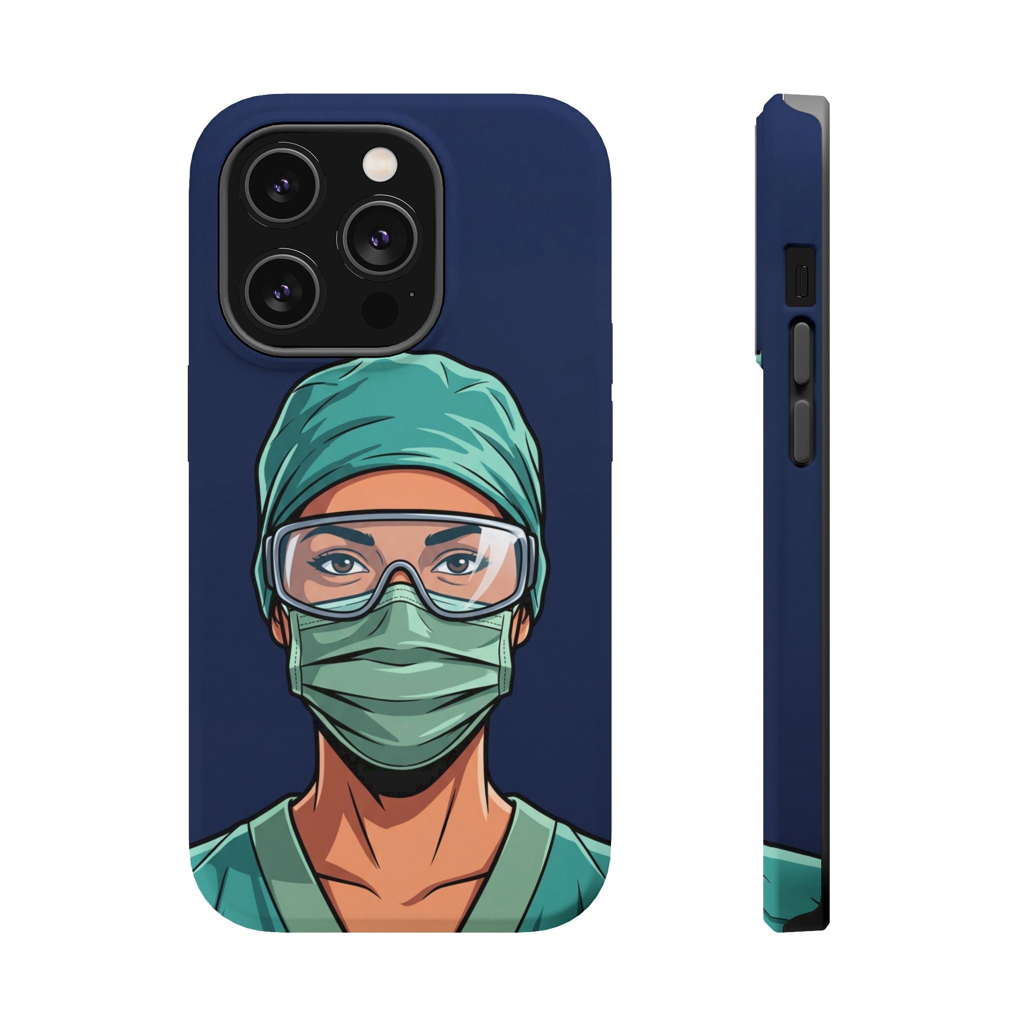Bold Nurse Portrait Phone Case — Magnetic Wireless Charging Cover