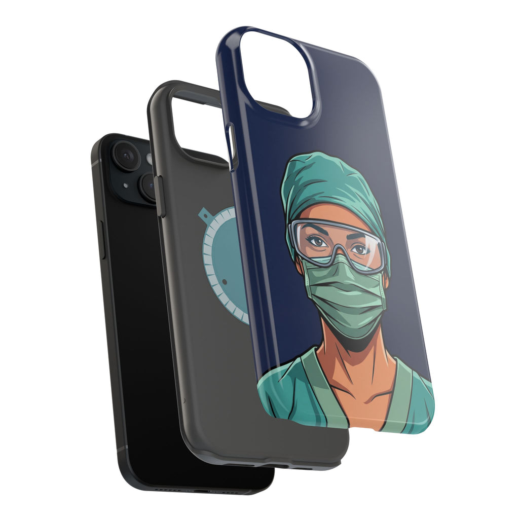 Bold Nurse Portrait Phone Case — Magnetic Wireless Charging Cover
