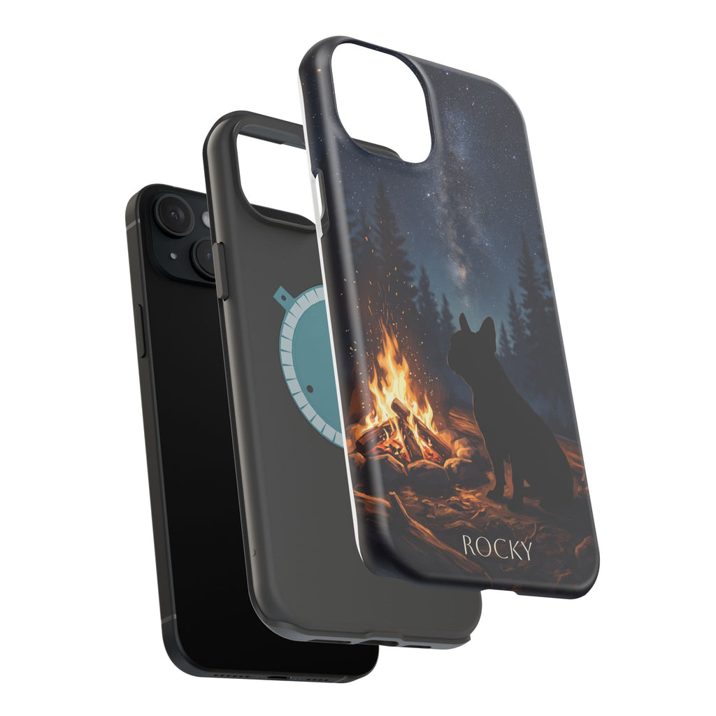 Personalized French Bulldog Campfire Phone Case — Wireless Charging Cover