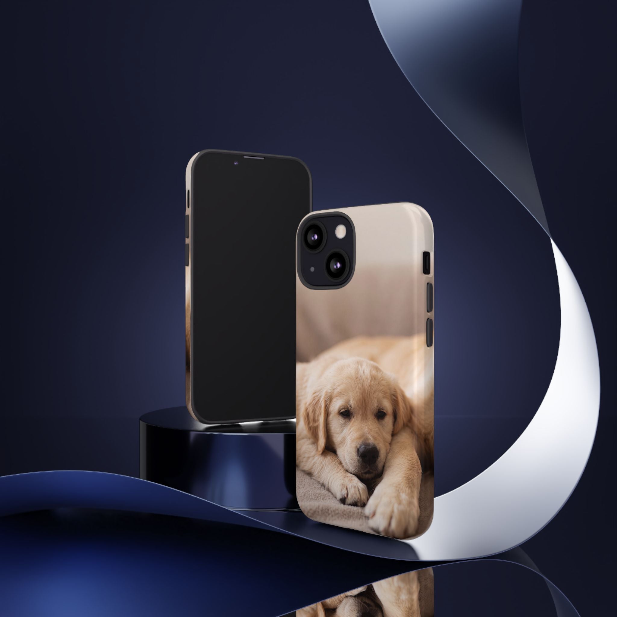 Sleepy Golden Retriever Puppy Phone Case | Cozy Cuddly Puppy Portrait | Samsung & iPhone