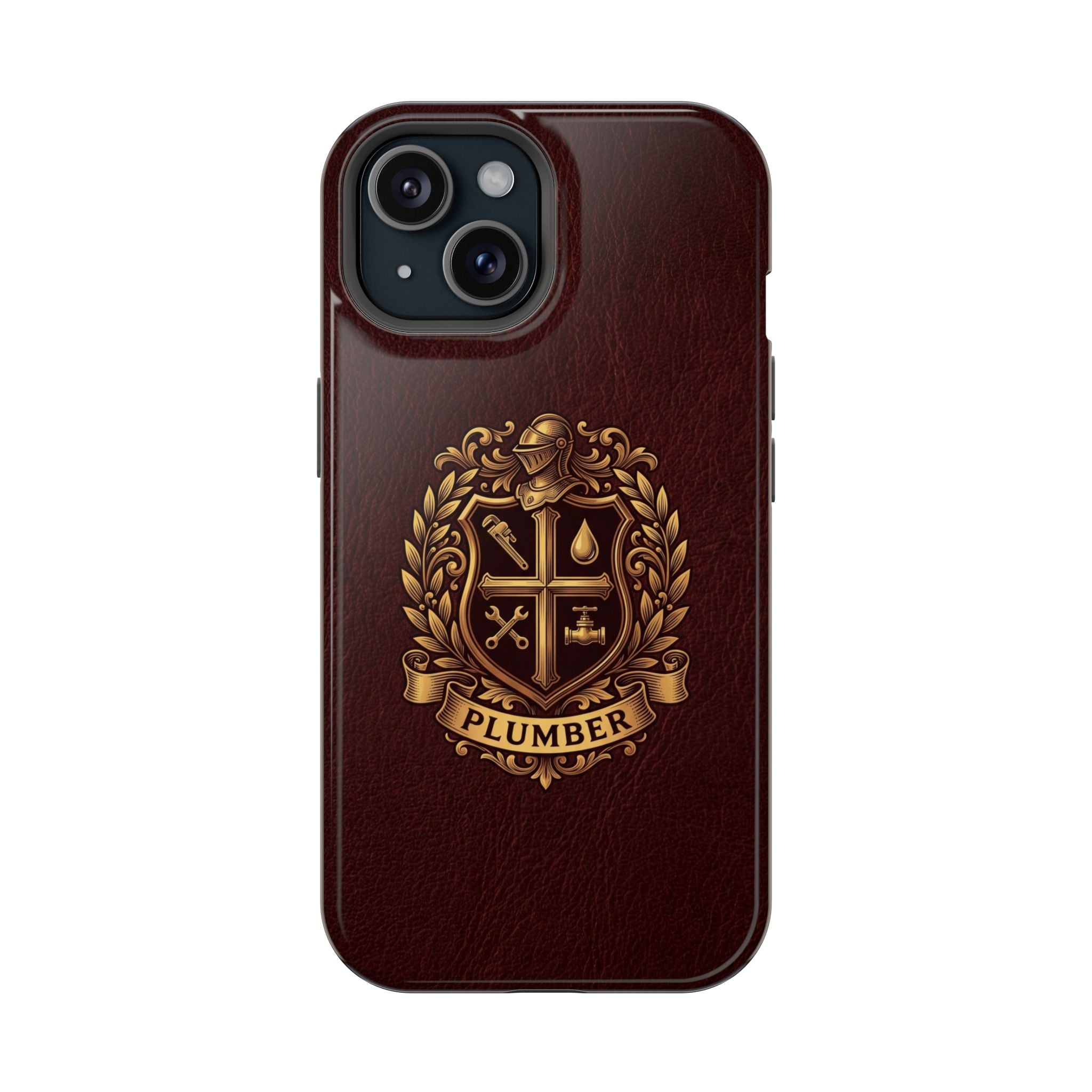 Plumber Crest Phone Case — Heraldic Shield Design Wireless Charging Cover