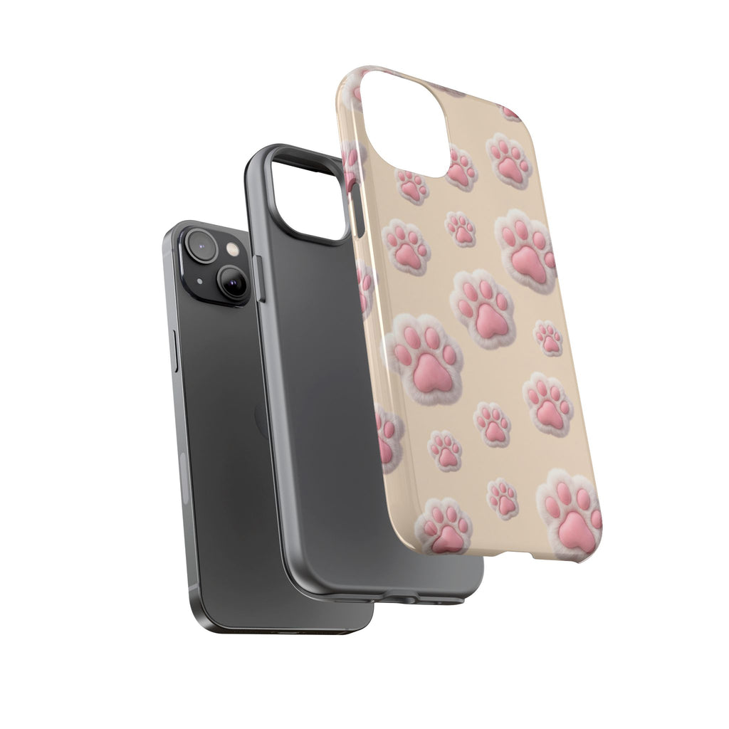 Golden Retriever Paw Print Phone Case | Cute Pink Paw Pattern for Dog Lovers | iPhone & Samsung