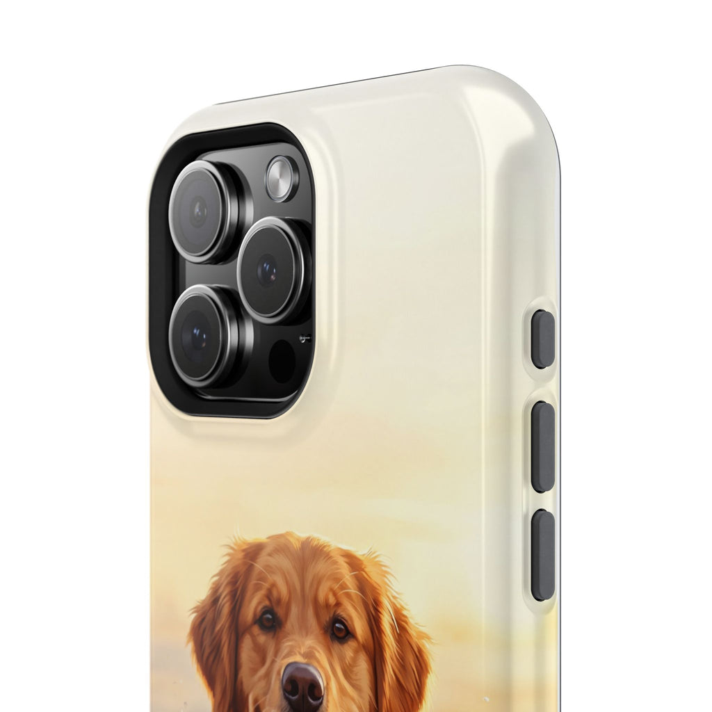 Beach Golden Retriever Phone Case — Impact-Resistant Wireless Charging Cover