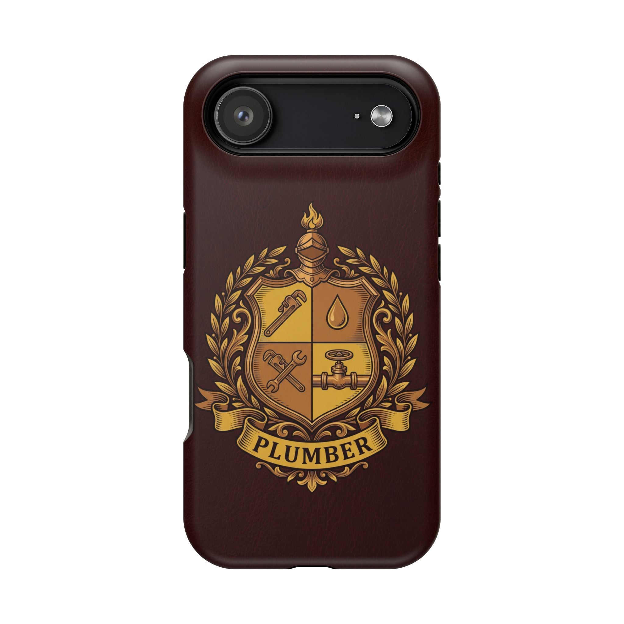Plumber Crest Phone Case — Heraldic Shield Wireless Charging Cover