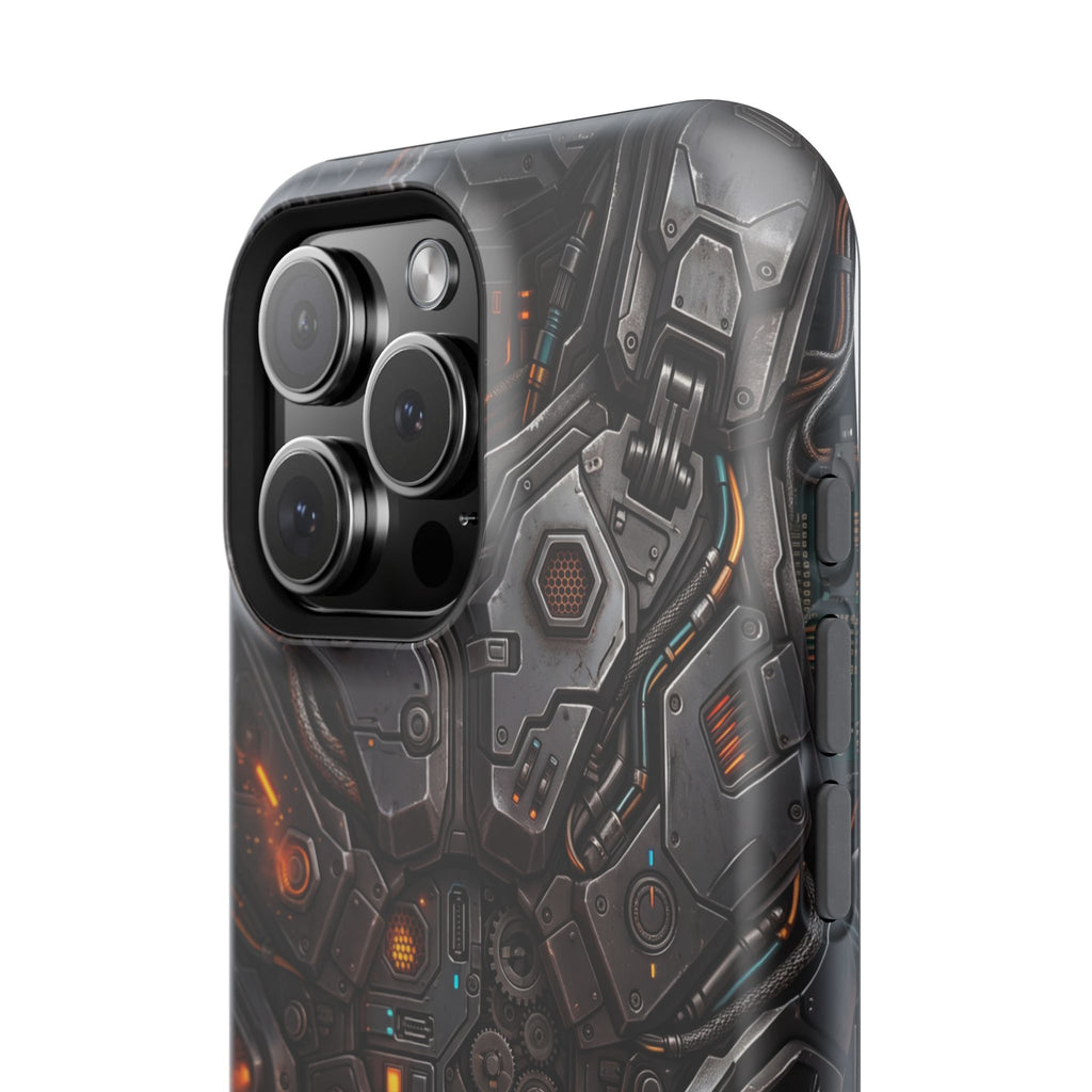 Mech Armor Phone Case — Industrial Circuit Wireless Charging Cover