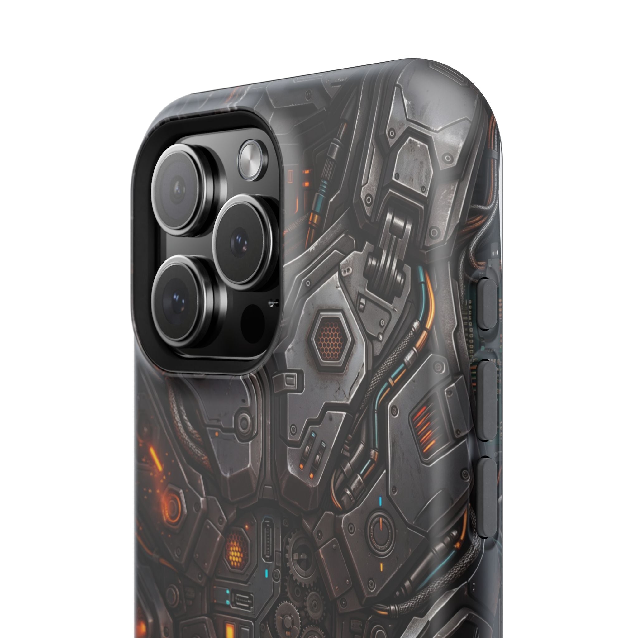 Mech Armor Phone Case — Industrial Circuit Wireless Charging Cover