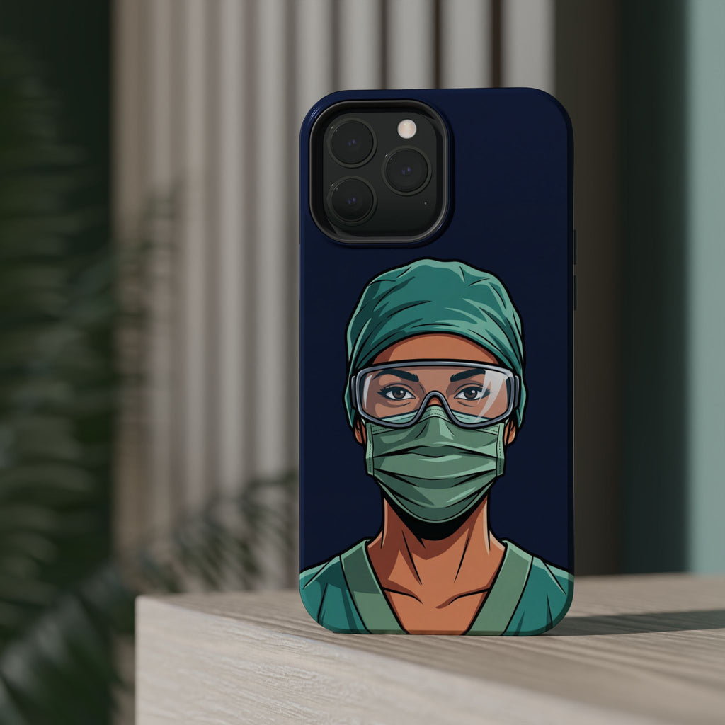 Bold Nurse Portrait Phone Case — Magnetic Wireless Charging Cover