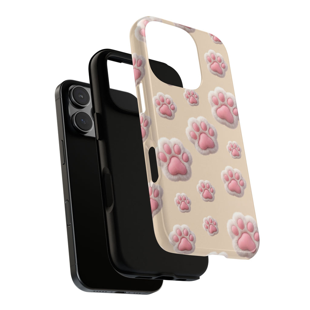 Golden Retriever Paw Print Phone Case | Cute Pink Paw Pattern for Dog Lovers | iPhone & Samsung