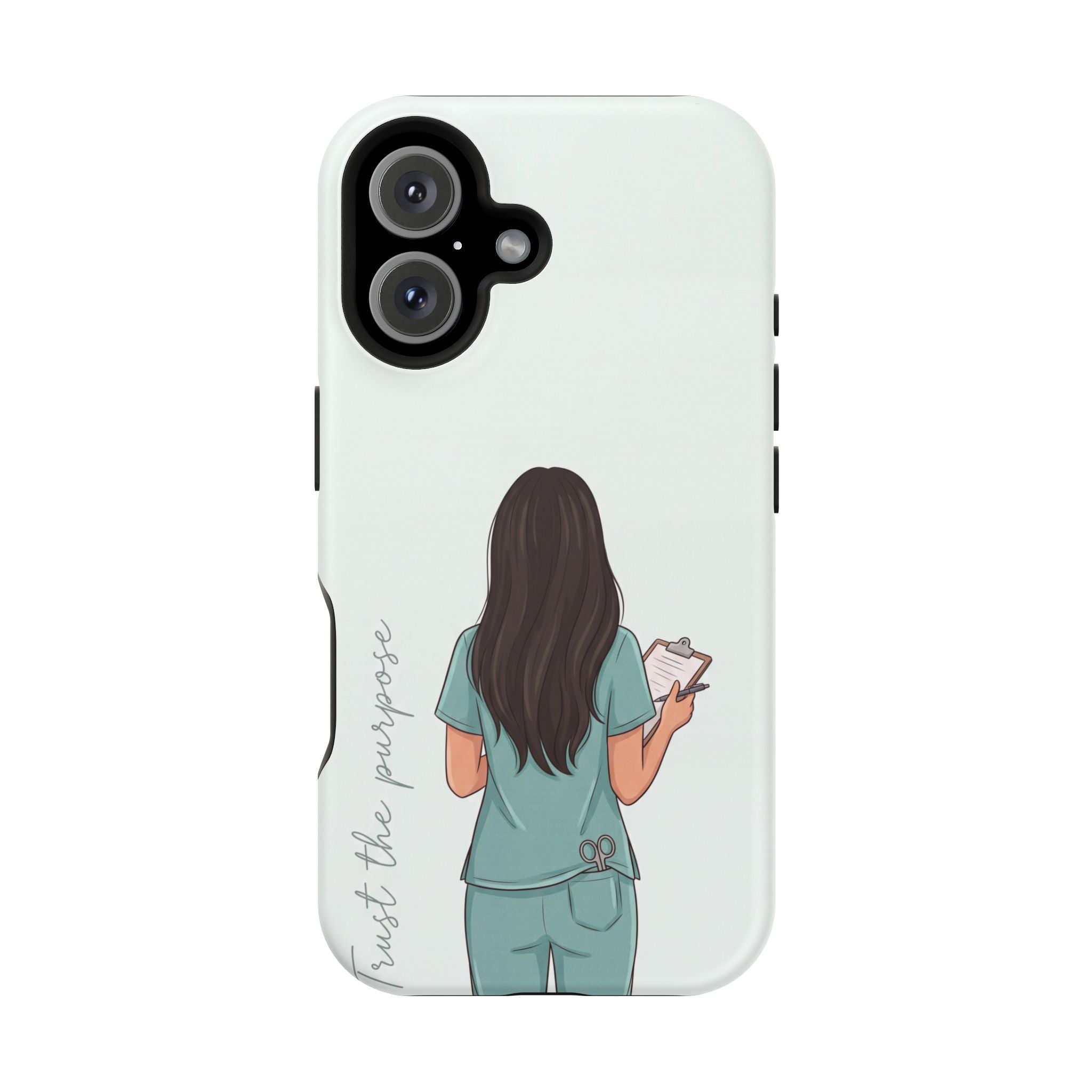 Nurse Illustration Phone Case — Impact-Resistant Wireless Charging Cover