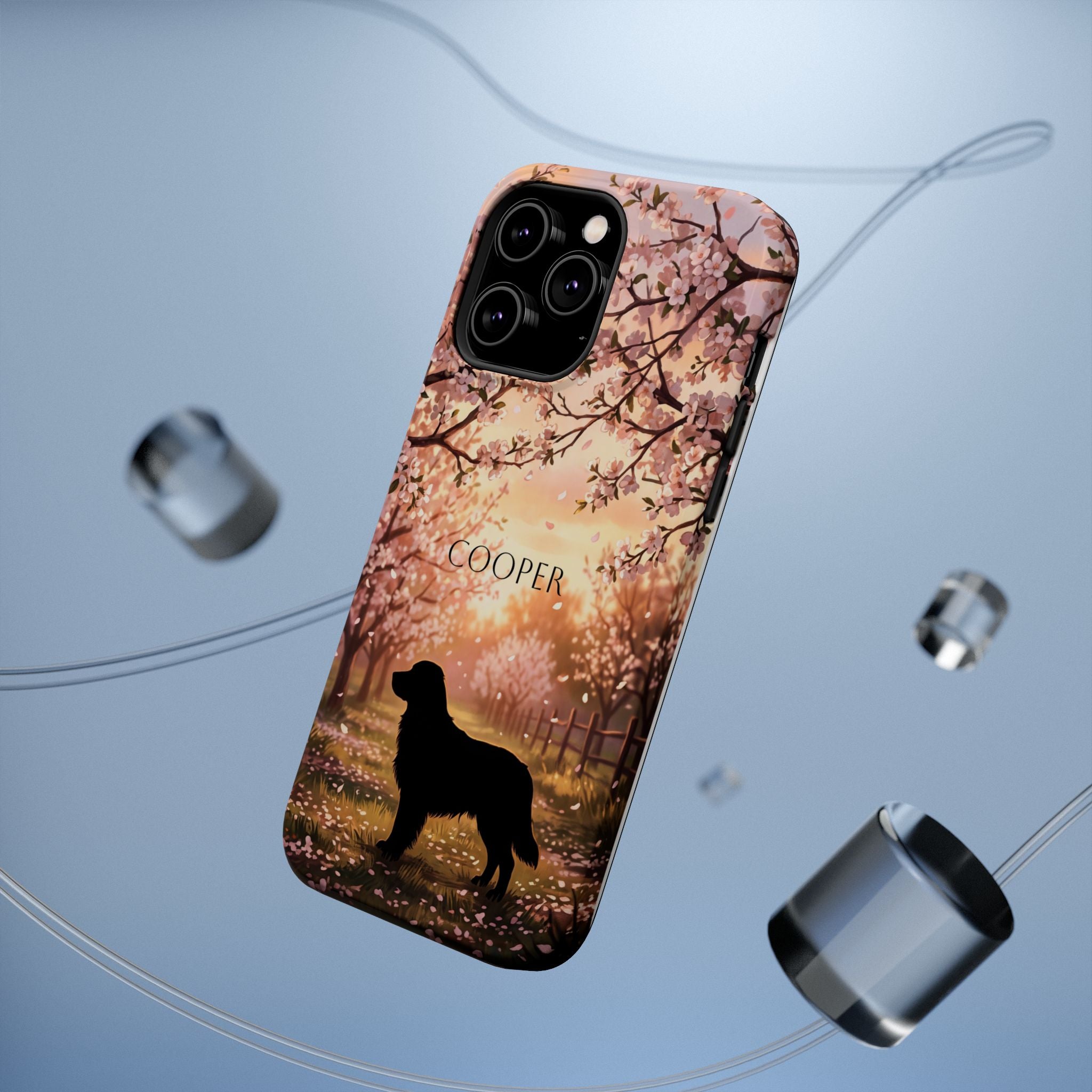 Personalized Golden Retriever Autumn Forest Phone Case — Wireless Charging Cover