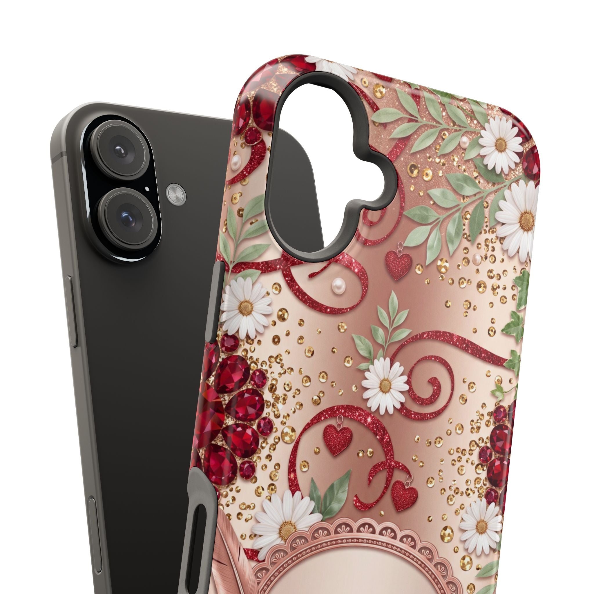Personalized Vintage Floral Teacher Phone Case — Wireless Charging Cover
