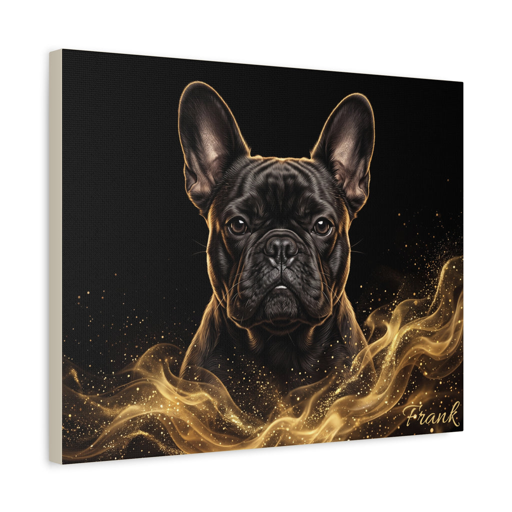 French Bulldog Personalized Canvas | Golden Smoke Wall Art