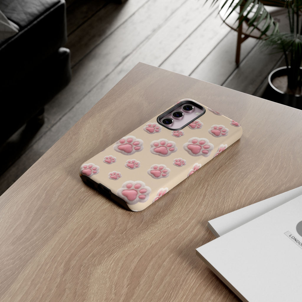 Golden Retriever Paw Print Phone Case | Cute Pink Paw Pattern for Dog Lovers | iPhone & Samsung