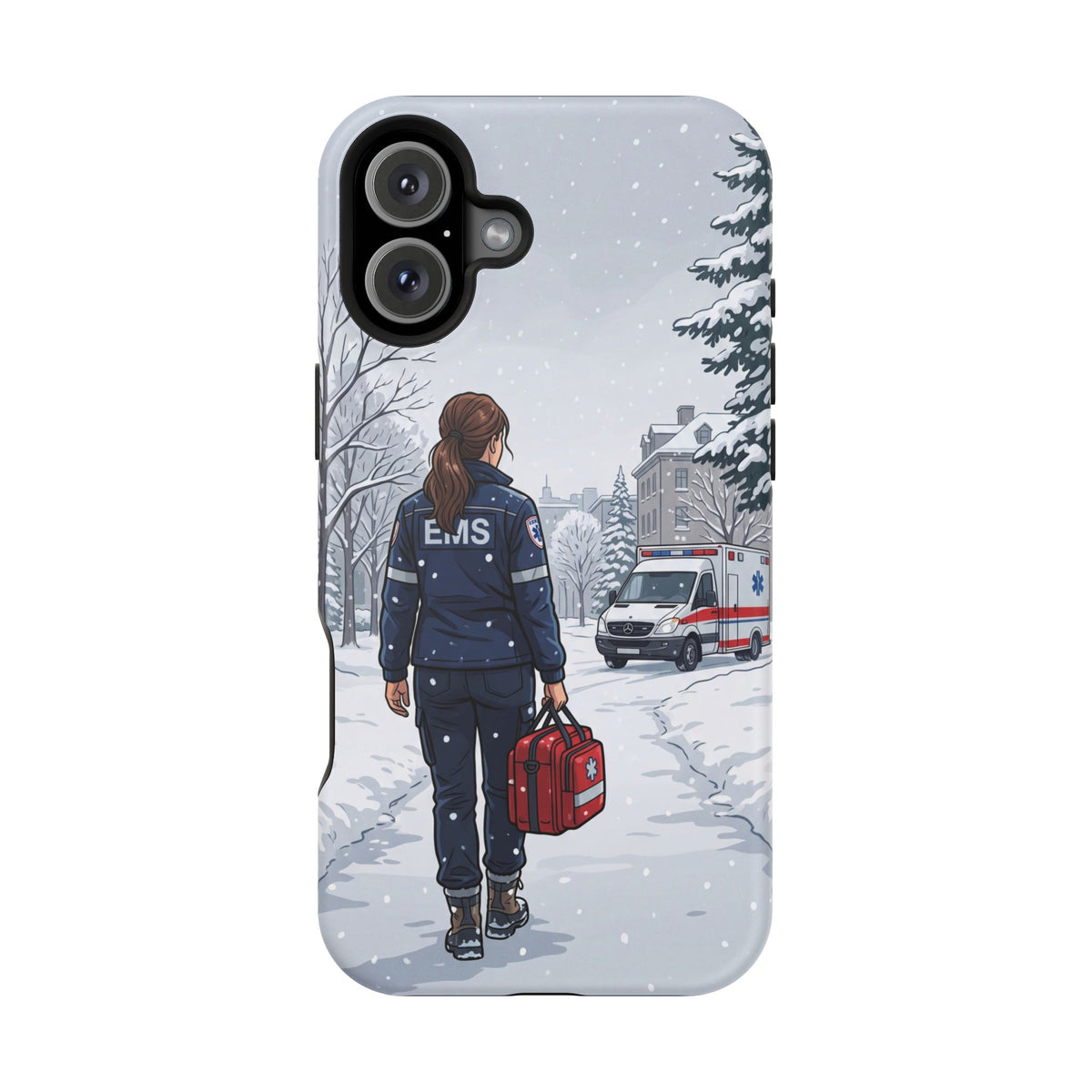 Paramedic/EMT Winter Phone Case — Magnetic Wireless Charging Cover