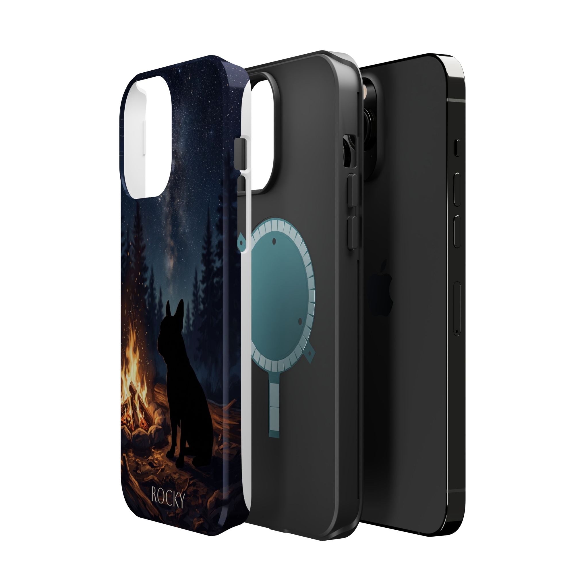 Personalized French Bulldog Campfire Phone Case — Wireless Charging Cover