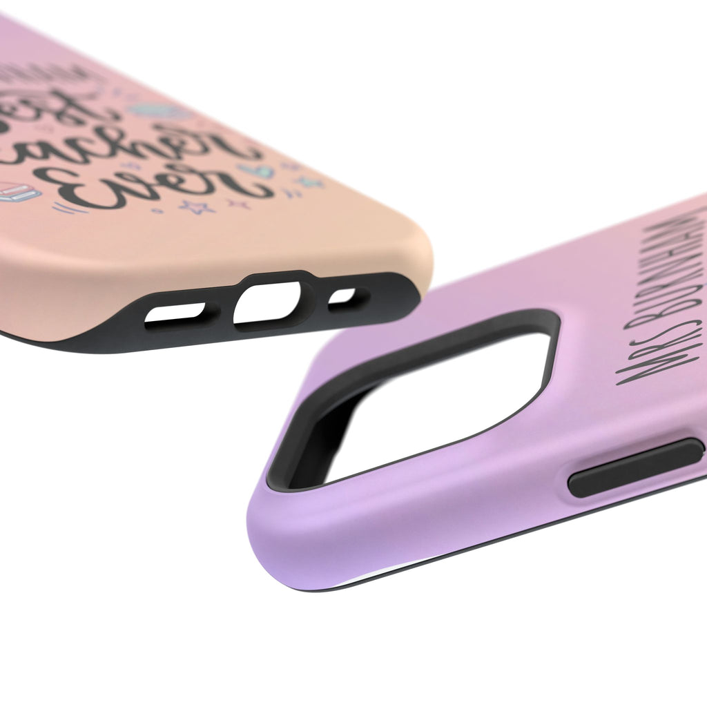 Best Teacher Ever Personalized Phone Case — Wireless Charging Cover