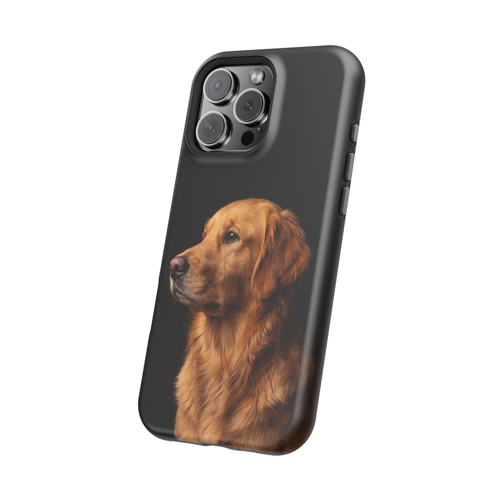 Golden Retriever Portrait Phone Case — Impact-Resistant Wireless Charging Cover