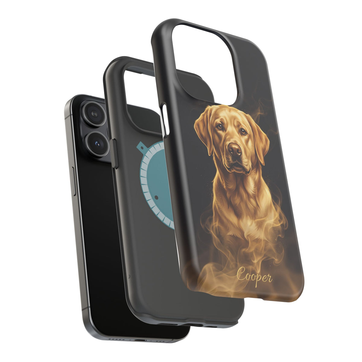 Personalized Gold Smoke Labrador Phone Case — Tough Magnetic Case with Wireless Charging