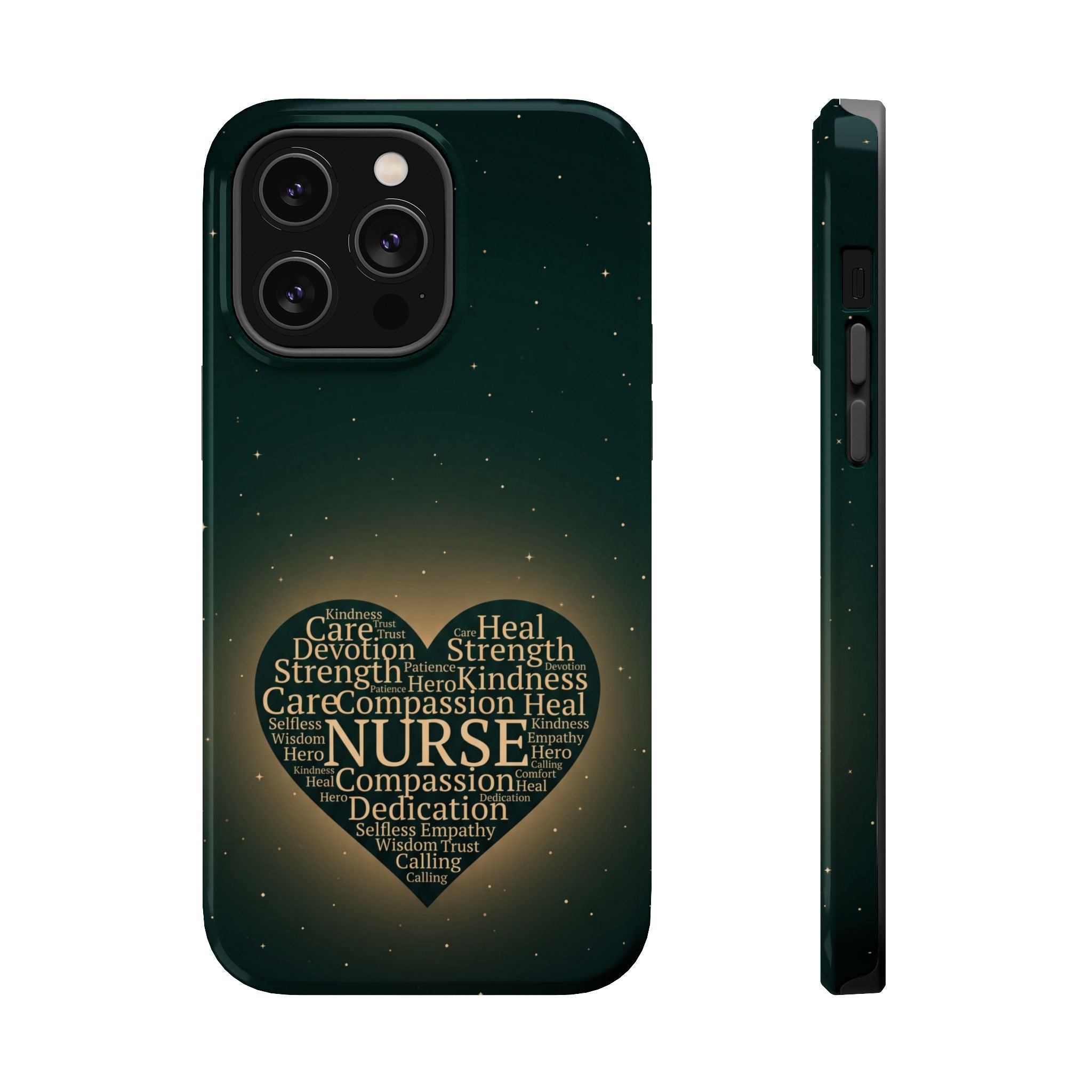 Nurse Heart Word and Art Phone Case — Impact-Resistant Wireless Charging Cover