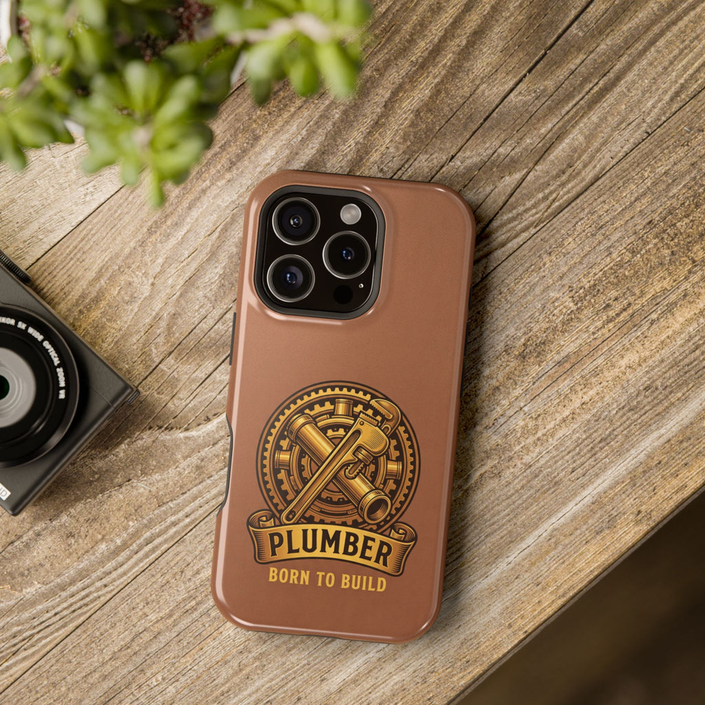 Plumber Born to Build Phone Case — Badge Wireless Charging Cover
