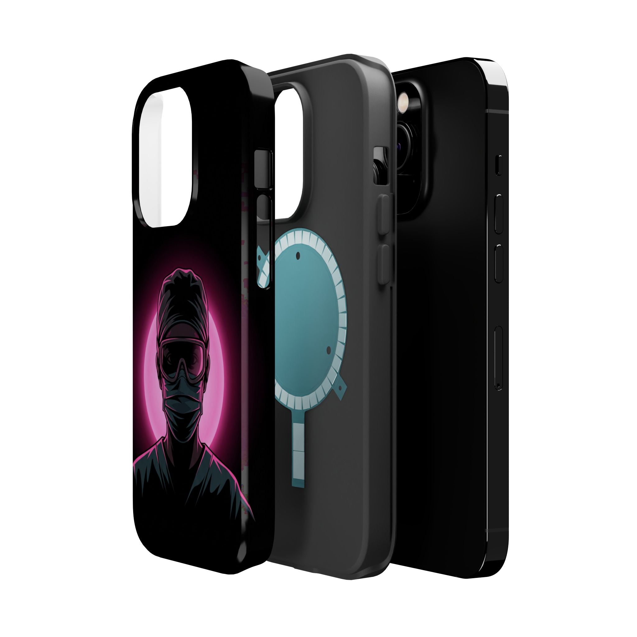 Nurse Portrait Phone Case — Navy Wireless Charging Cover