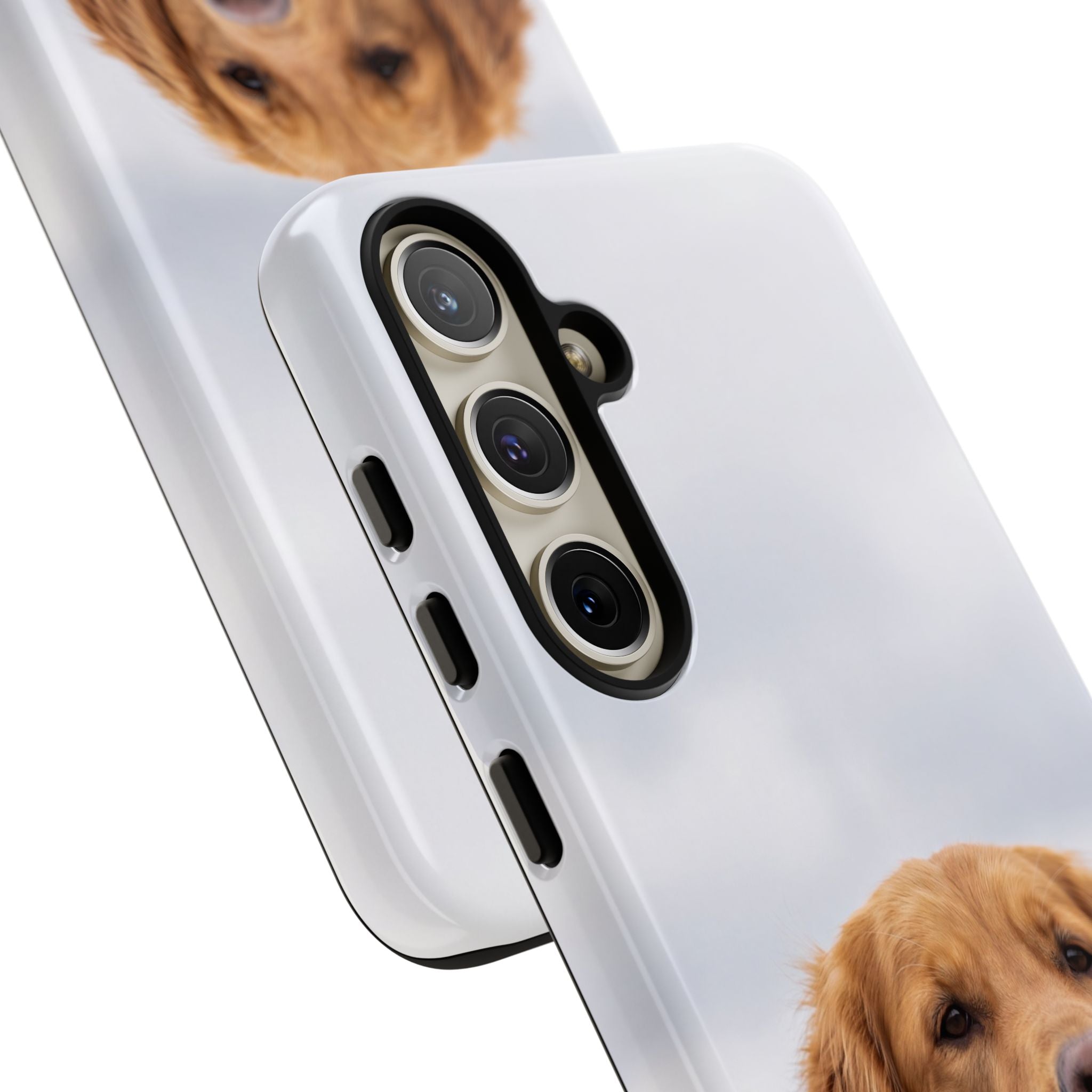 Golden Retriever Portrait Phone Case | Happy Dog Photo on Soft Sky Background | Samsung & iPhone
