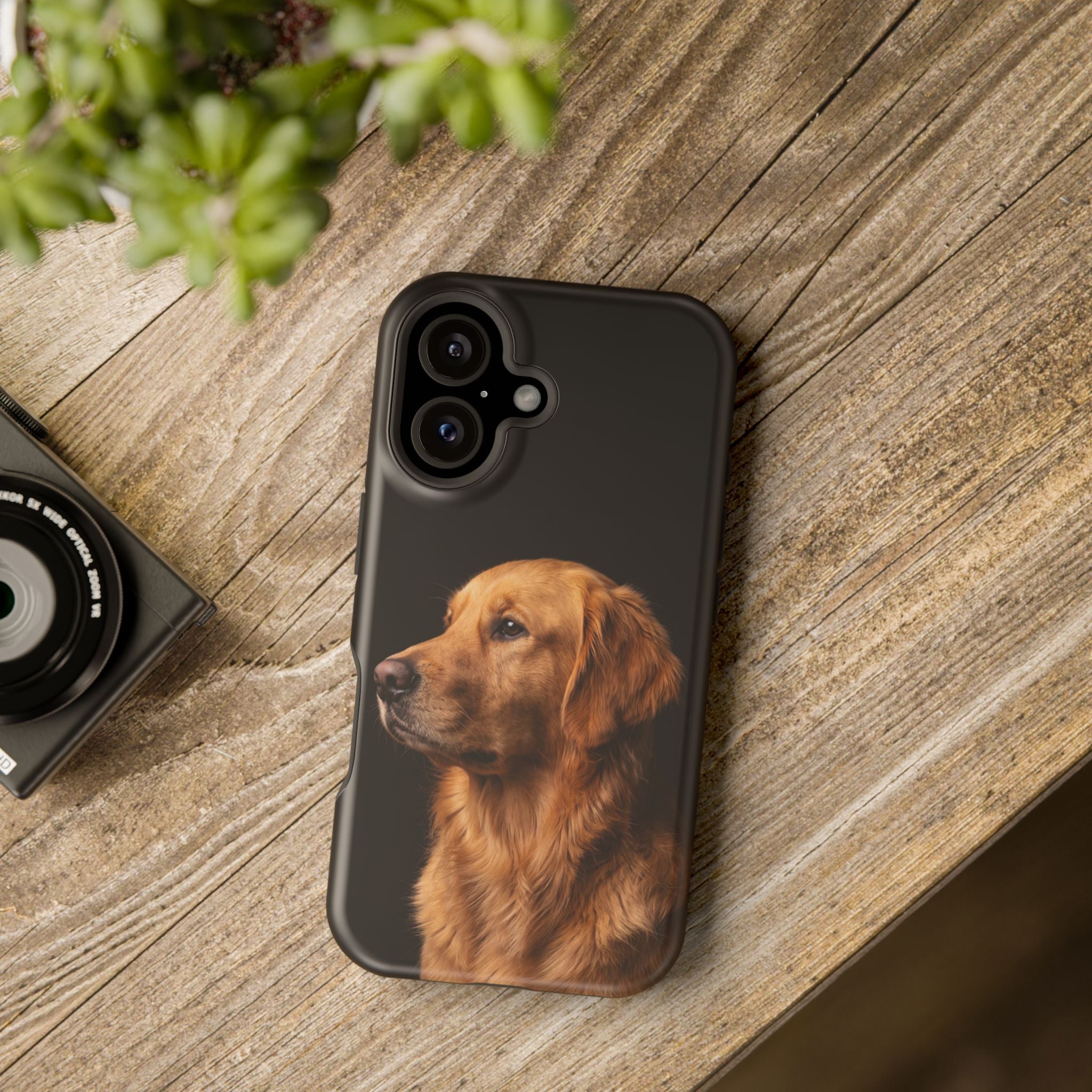 Golden Retriever Portrait Phone Case — Impact-Resistant Wireless Charging Cover
