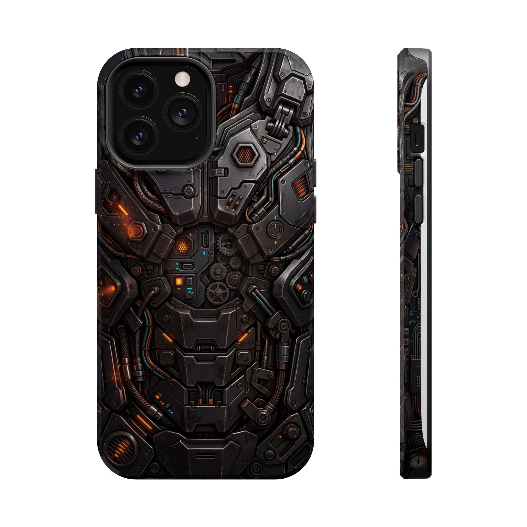 Mech Armor Phone Case — Industrial Circuit Wireless Charging Cover