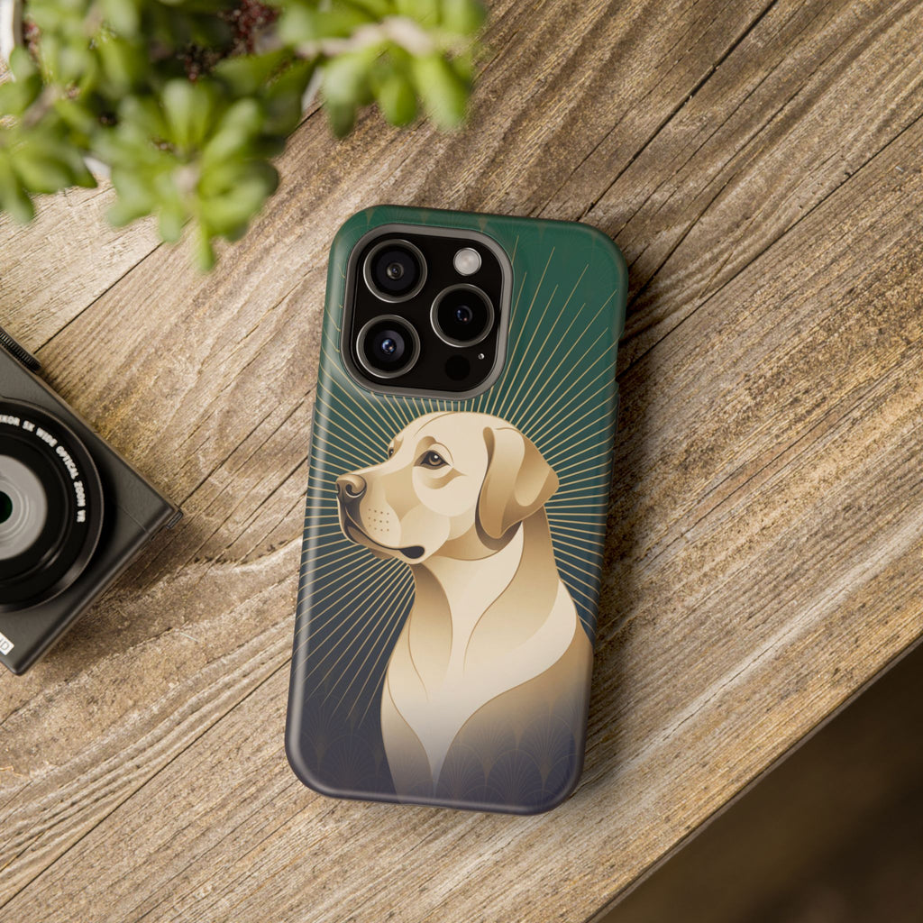 Art Deco Labrador Phone Case — Tough Magnetic Case with Wireless Charging