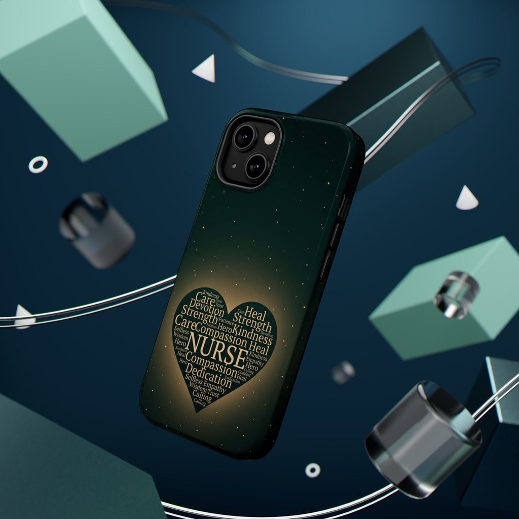 Nurse Heart Word and Art Phone Case — Impact-Resistant Wireless Charging Cover