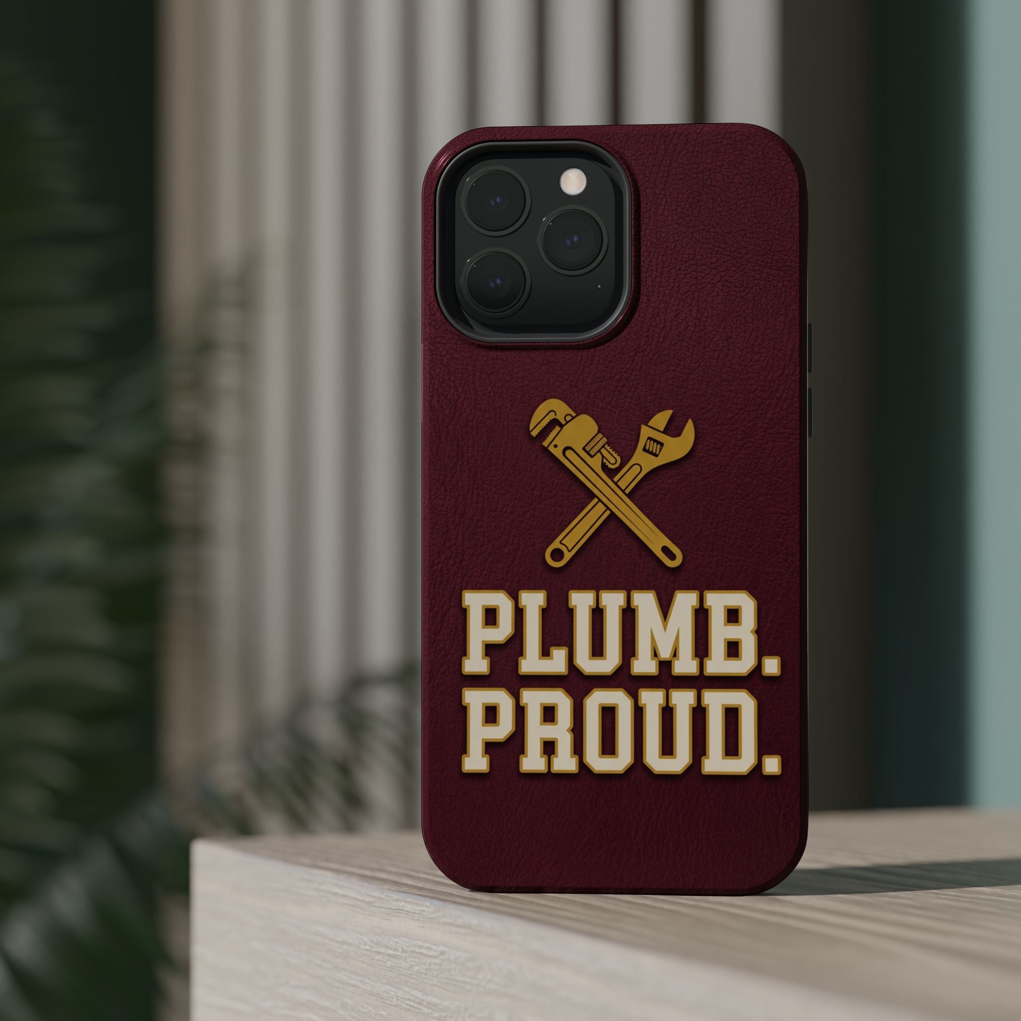 Plumb. Proud. Phone Case — Crossed Wrenches Wireless Charging Cover